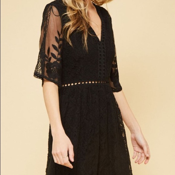 Crochet Lace Dress - Black - Picture 5 of 8